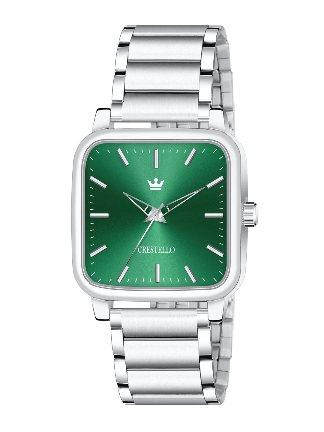 CRESTELLO Men Dial & Stainless Steel Bracelet Style Straps Analogue Watch CR-GS034-GRN-CH