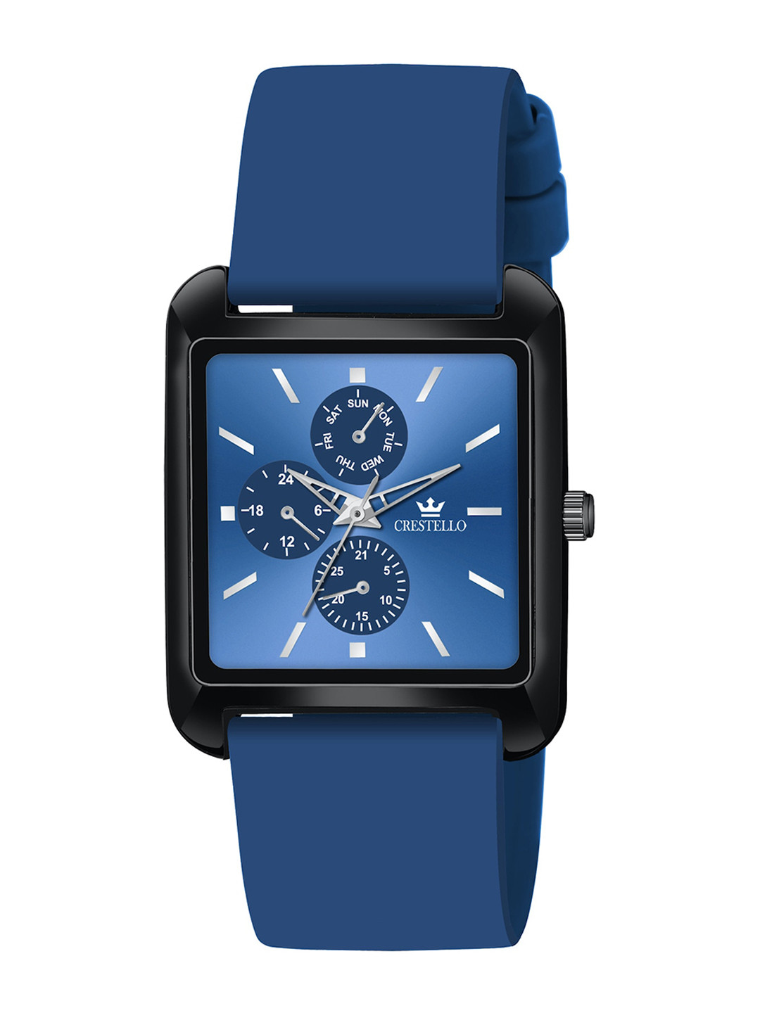 CRESTELLO Men Dial & Bracelet Style Straps Analogue Watch CR-G032SLC-BLU