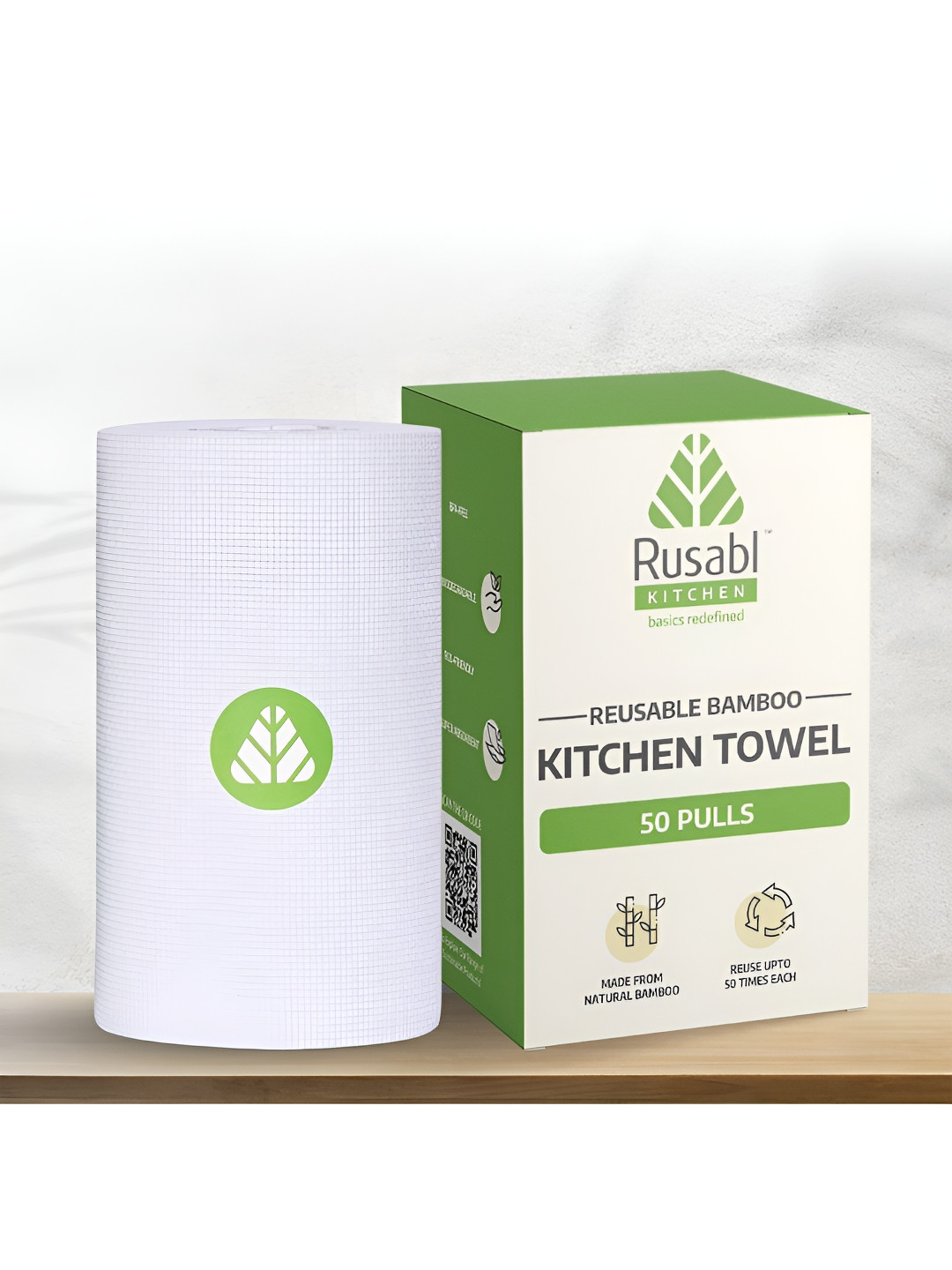 Rusabl White Reusable Kitchen Towels 50Pcs