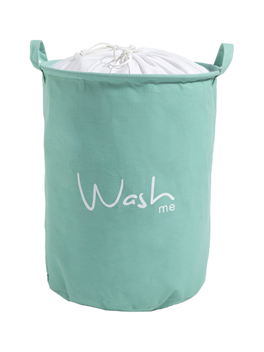 HOKIPO Green & White Printed Folding Laundry Bag