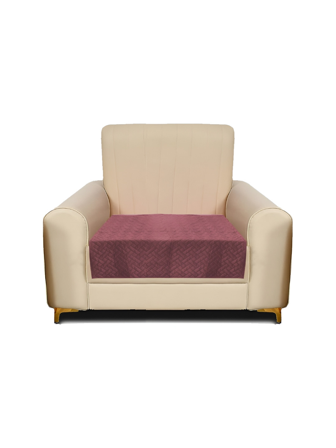 RRC Coral Solid Velvet Single Seater Sofa Cover