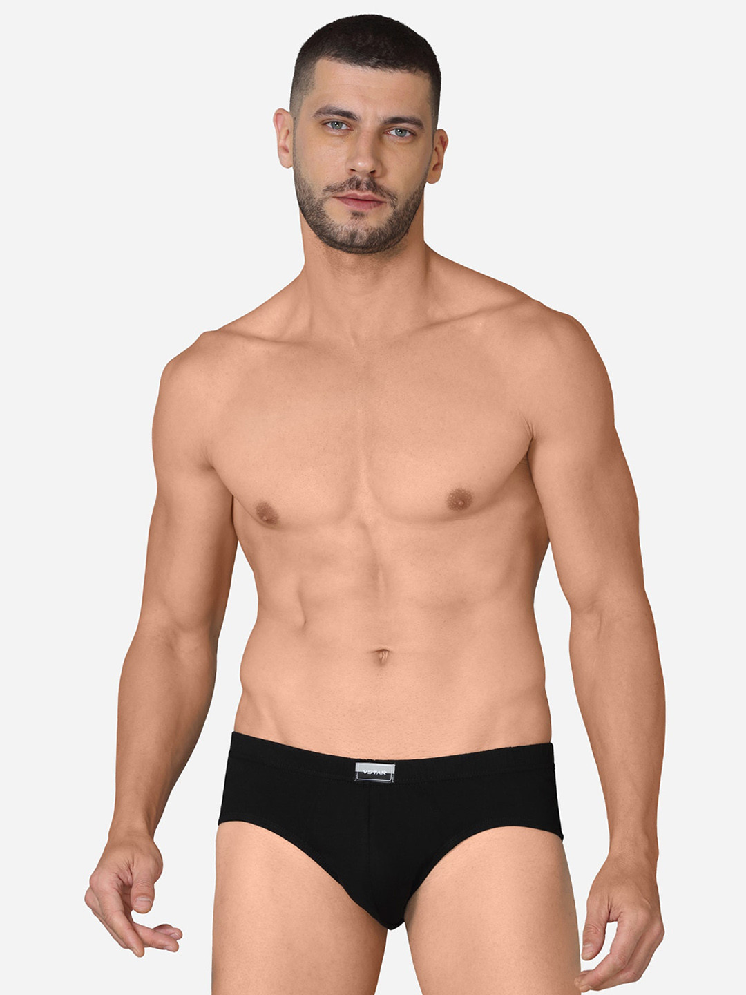VStar Solid Pack Of 2 Combed Cotton Basic Briefs ACE NEO-2PCS-BLACK