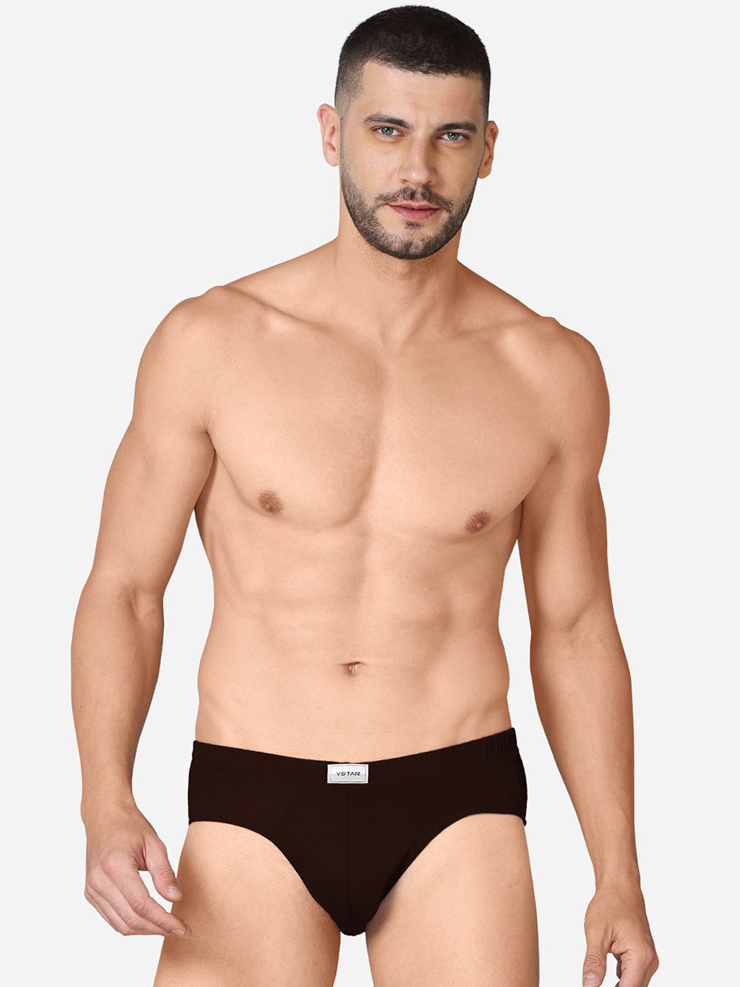VStar Pack Of 2 Combed Cotton Basic Briefs ACE NEO-2PCS-BITTER_CHOCOLATE-Bitter Chocolate