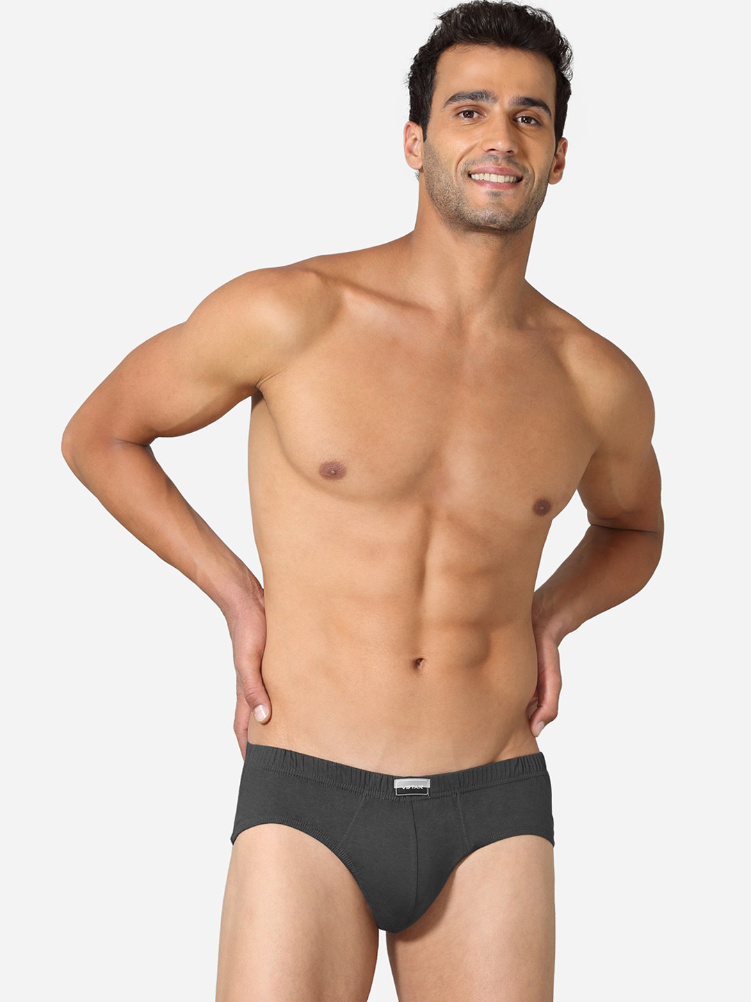 VStar Solid Pack Of 2 Basic Briefs ACE NEO-2PCS-GREY