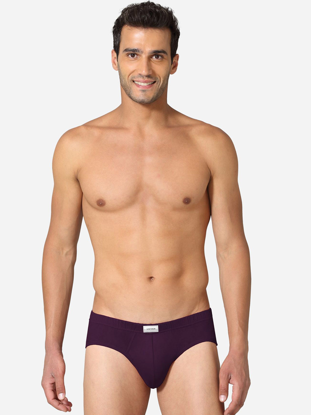 VStar Solid Pack Of 2 Basic Briefs ACE NEO-2PCS-POTENT_PURPLE