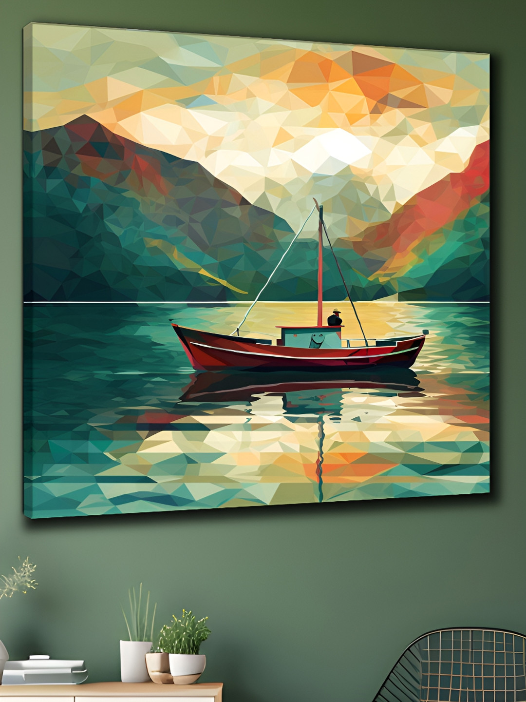 SAF Nature Canvas Wall Square Paintings Wall Art - 24 x 24In