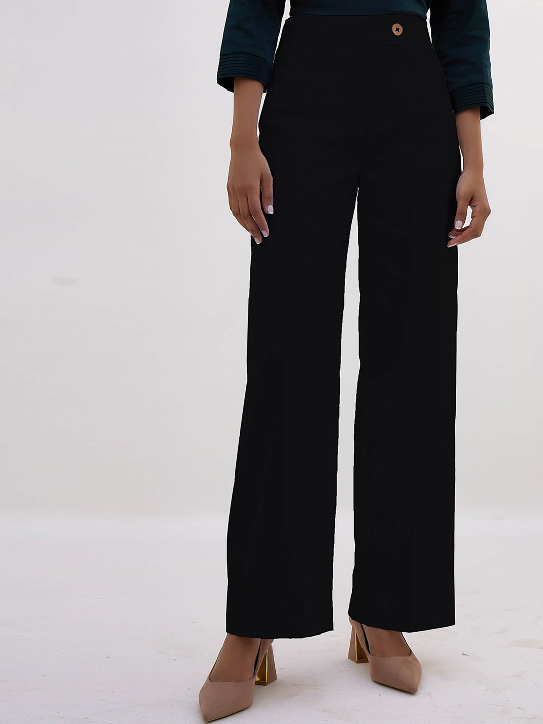 SALT ATTIRE Women Tailored Loose Fit Anti Fit Trouser