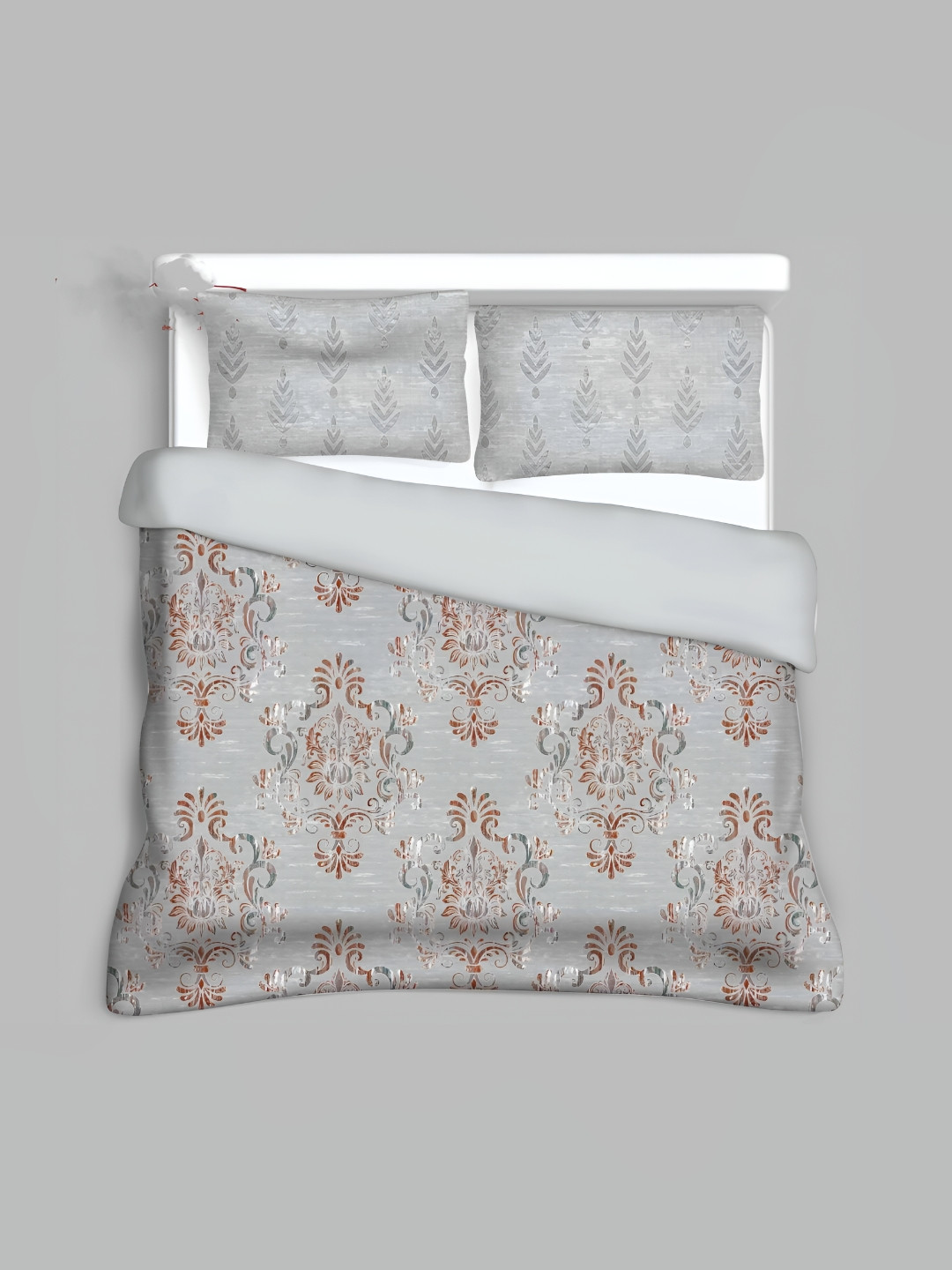 Signature White Ethnic Motifs Cotton 210 TC Queen Fine Bedsheet with 2 Pillow Covers-225 x 250 cm