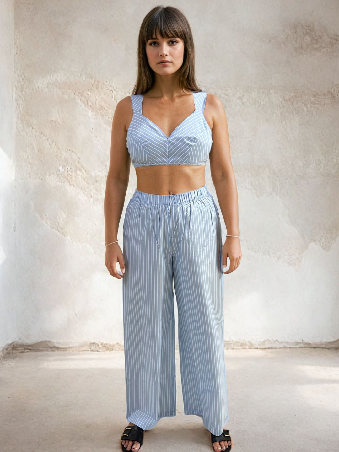 PEACH & PANDA Sweetheart Neck Cotton Bralette Crop Top