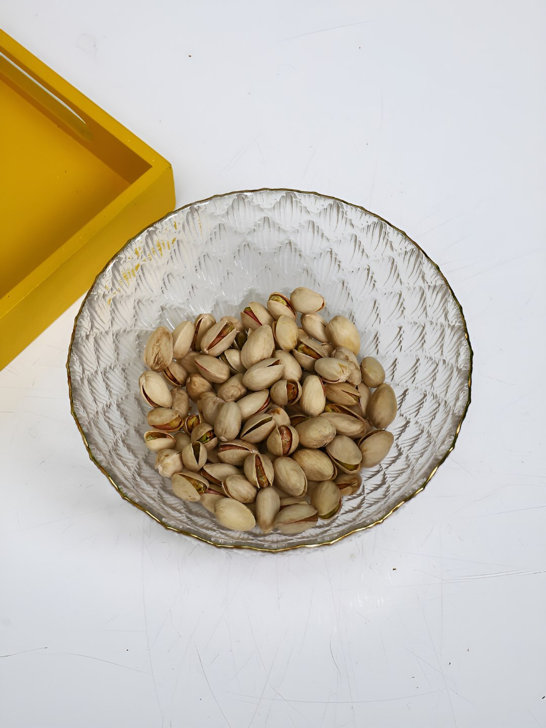 TAYHAA Transparent Round Shape Glass Serving Bowl