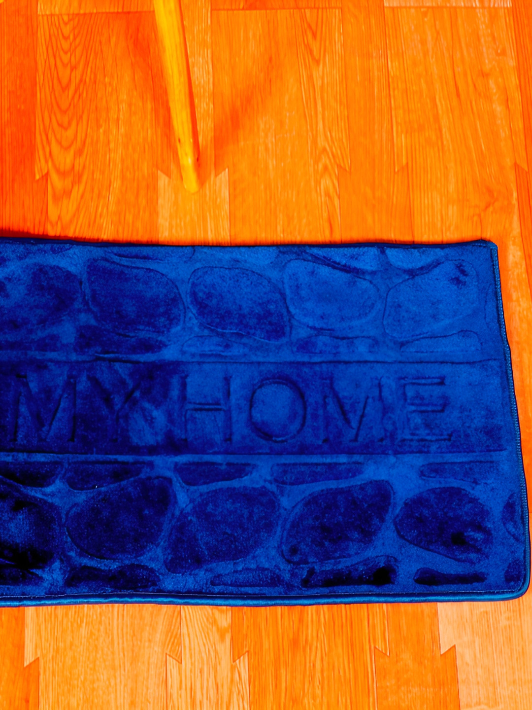 HANDICRAFT PALACE Blue Acrylic Soft Non Woven Rectangular Anti-Skid Doormat