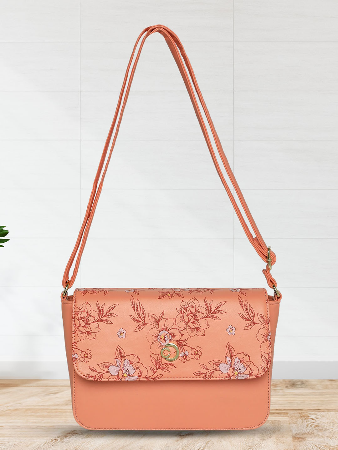 Caprese Snow Women Coral Small Sling Bag