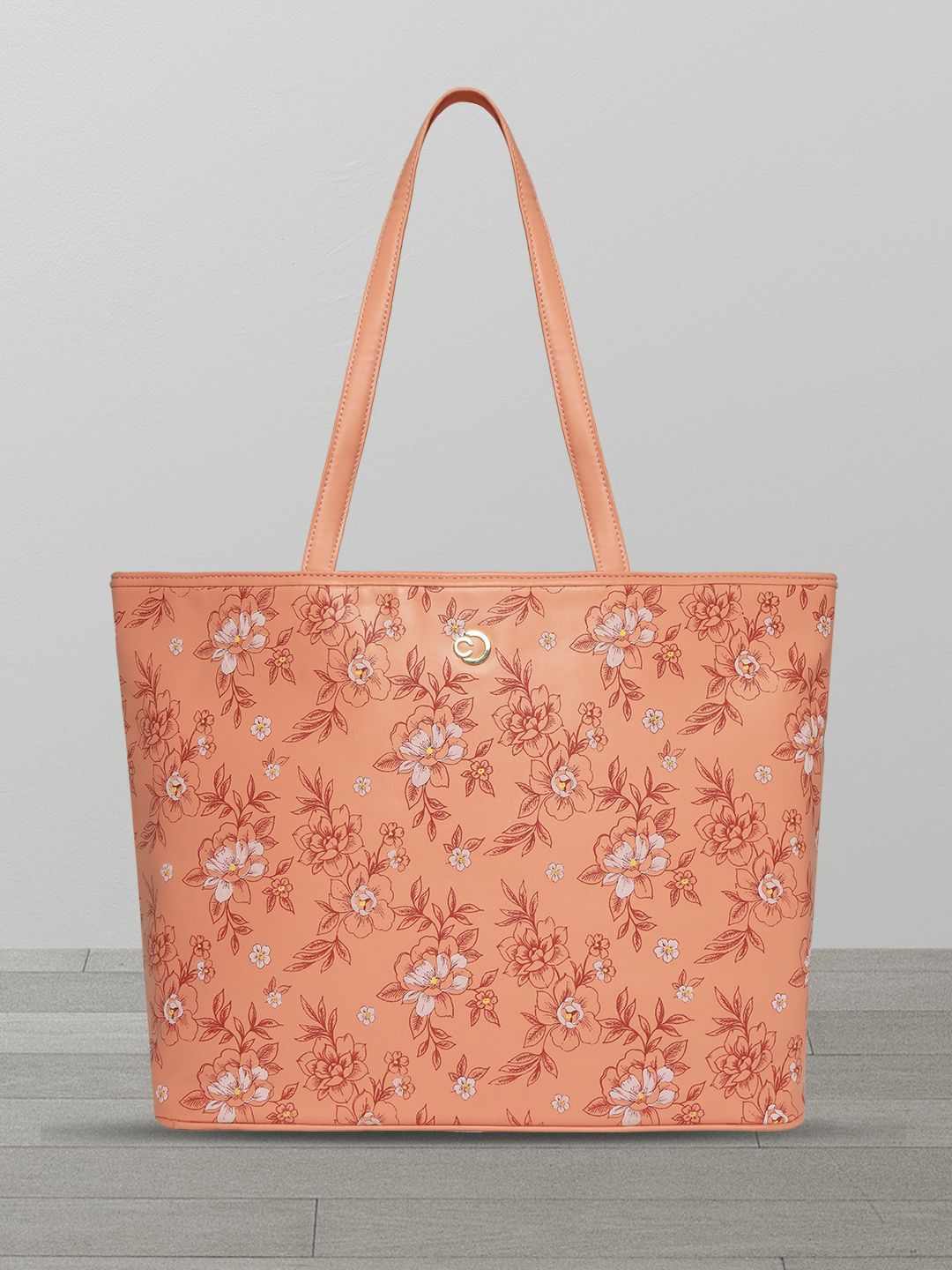 Caprese Snow Women Coral Large Tote Bag