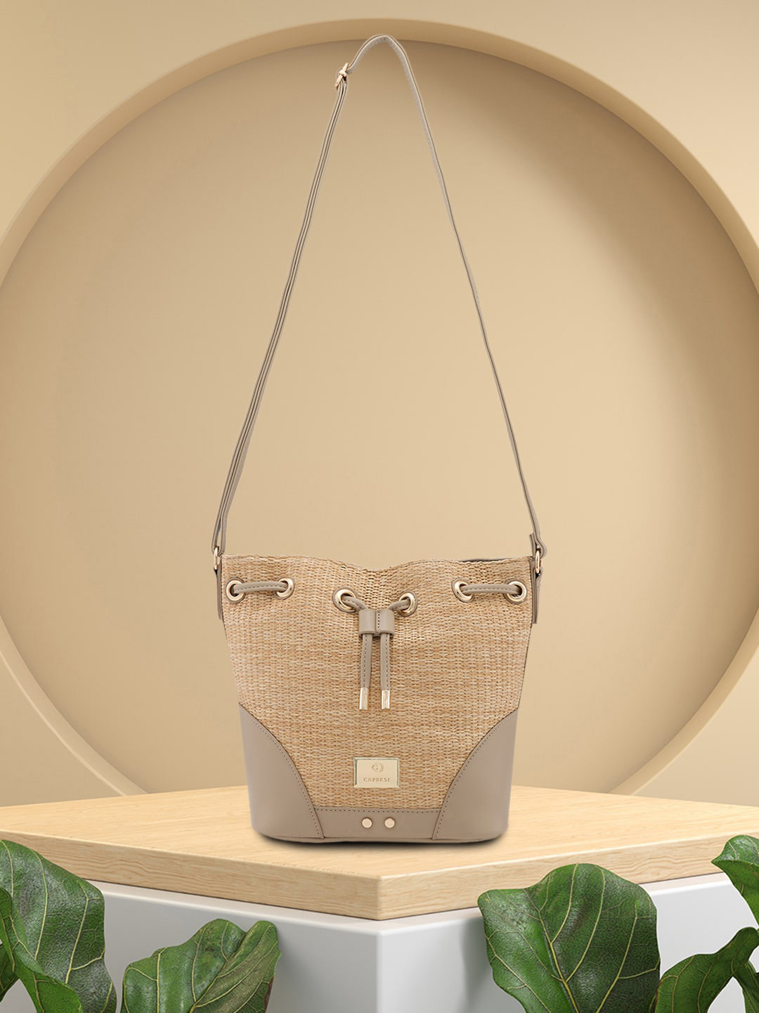 Caprese Georgia Women Beige Medium Sling Bag