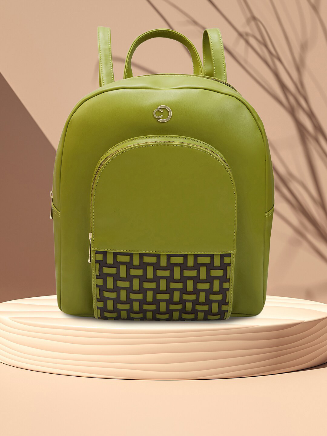Caprese Zeta Women Olive Large Backpack
