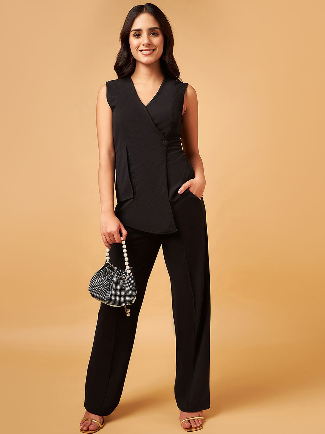DRAPE AND DAZZLE Top With Trousers Co-Ords