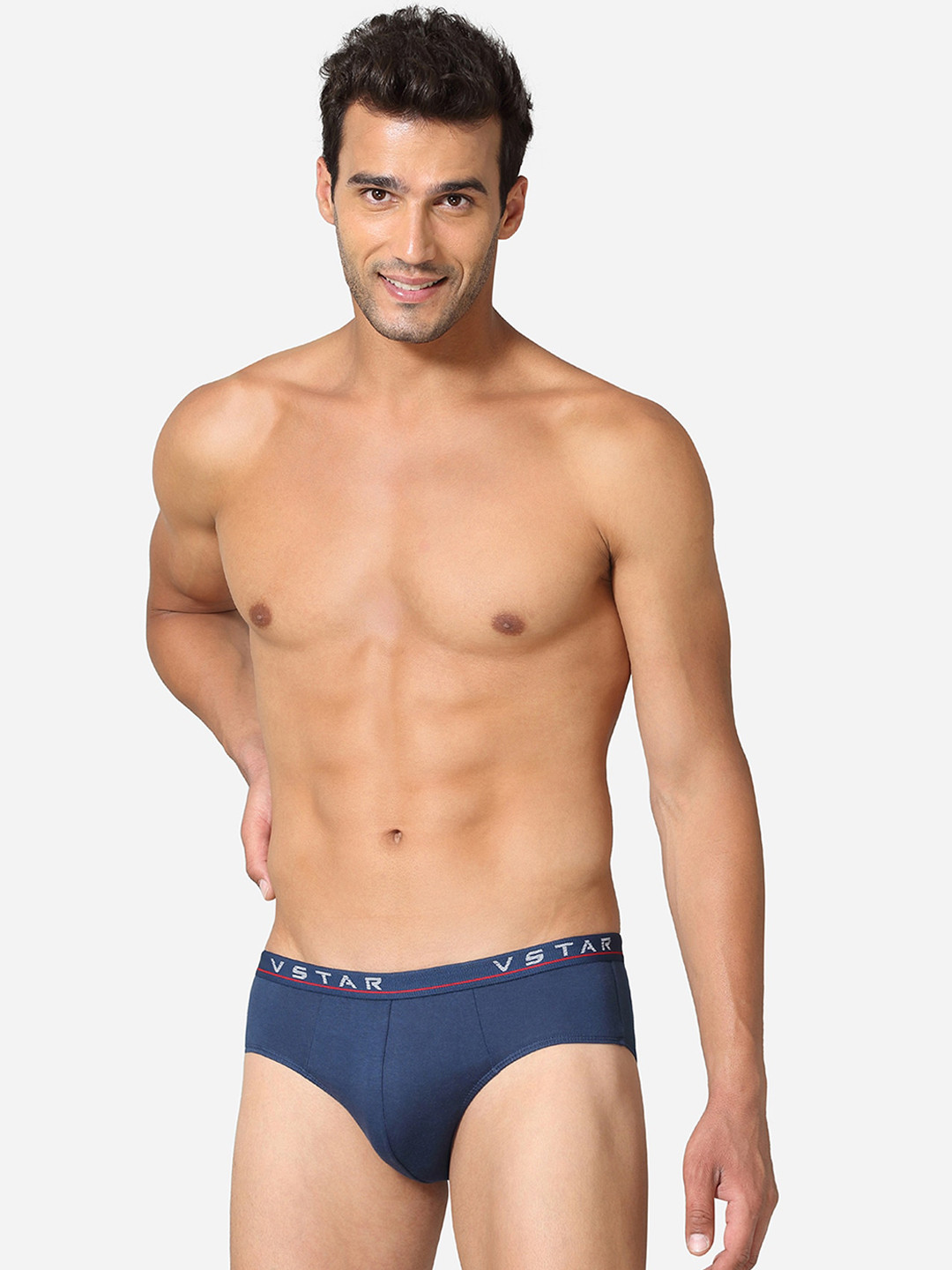VStar Pack Of 2 Premium Combed Cotton Waistband Briefs ADAMS NEO-2PCS-DEEP_NAVY-Deep Navy