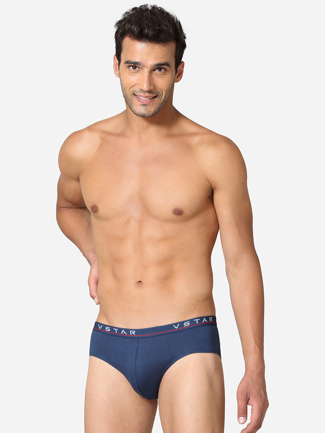 VStar Pack of 2 Premium Combed Cotton Briefs ADAMS NEO-2PCS-DEEP_NAVY-Deep Navy