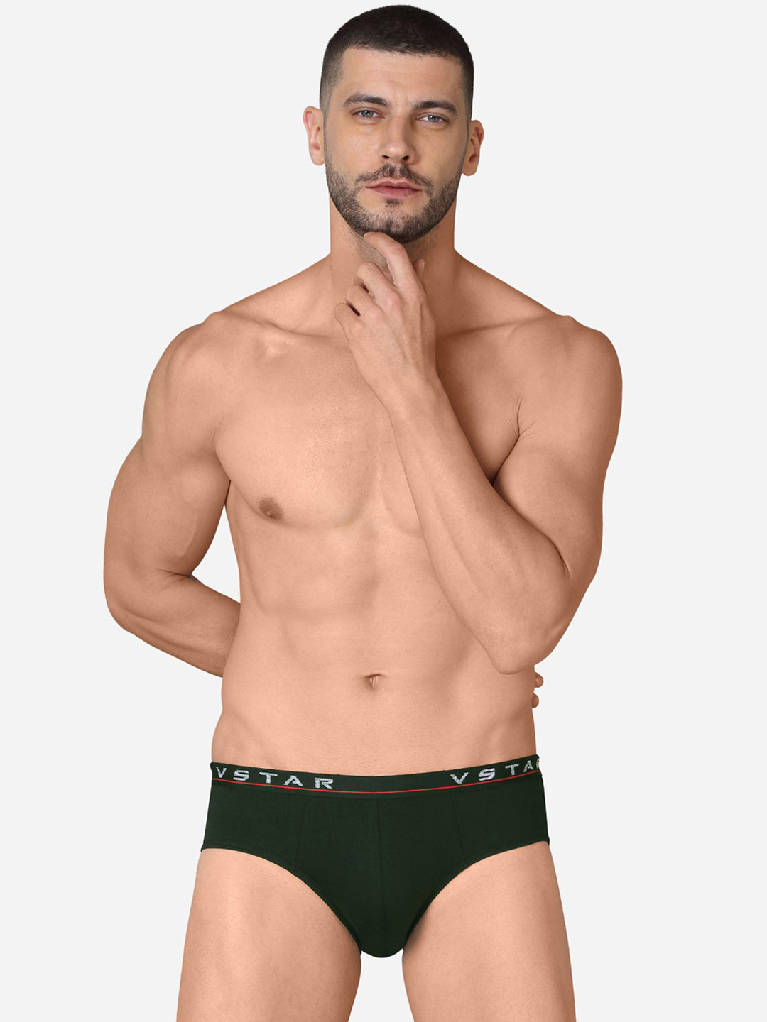 VStar Pack Of 2 Combed Cotton Basic Briefs ADAMS NEO-2PCS-PEAT-Peat