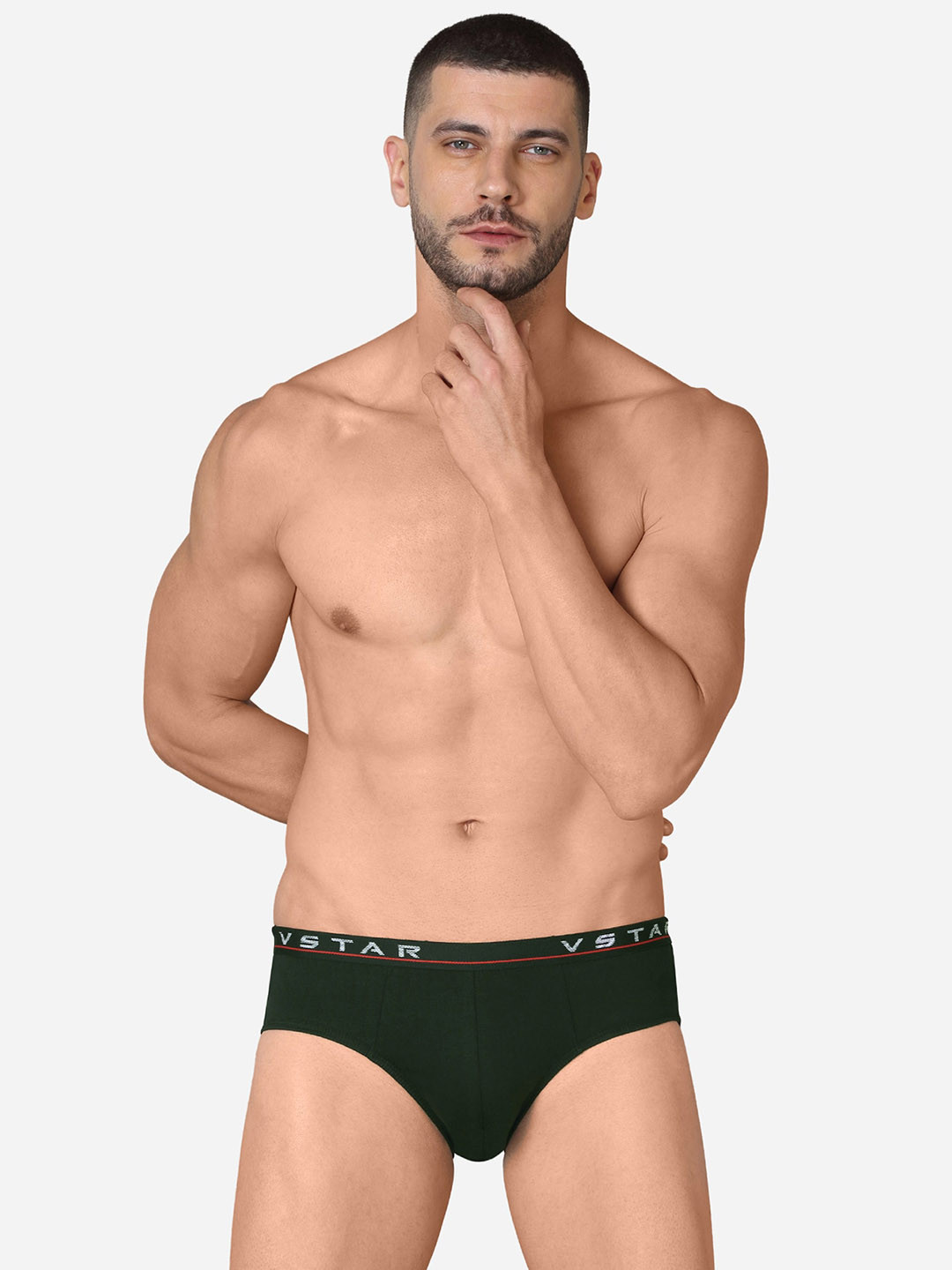 VStar  Pack Of 2 Soft High Tech Logo Imposed Briefs ADAMS NEO-2PCS-PEAT-Peat