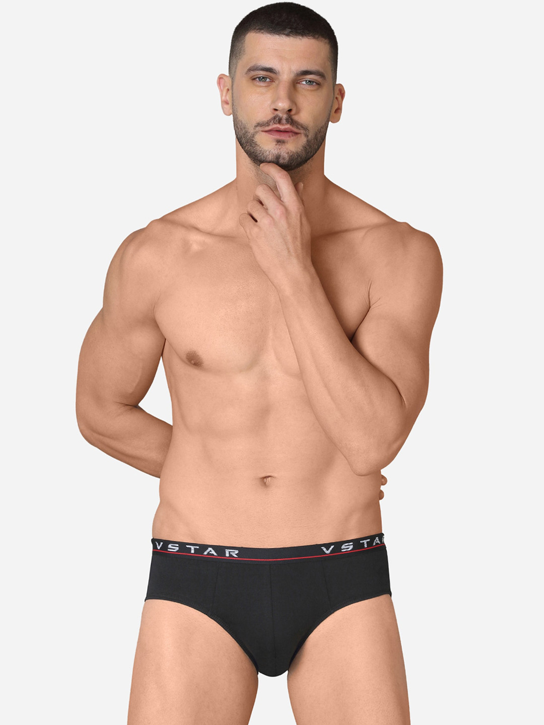 VStar Pack Of 2 Premium Combed Cotton Basic Briefs- ADAMS NEO-2PCS-GRAPHITE