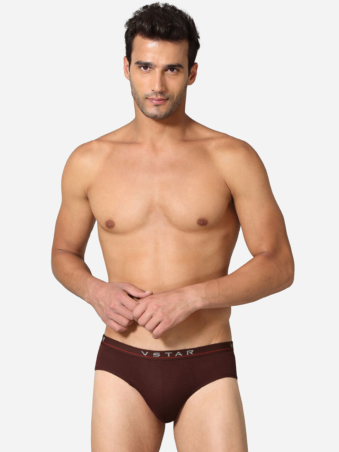 VStar Men Pack Of 2 Cotton Briefs ADAMS NEO-2PCS-BITTER_CHOCOLATE-Bitter Chocolate