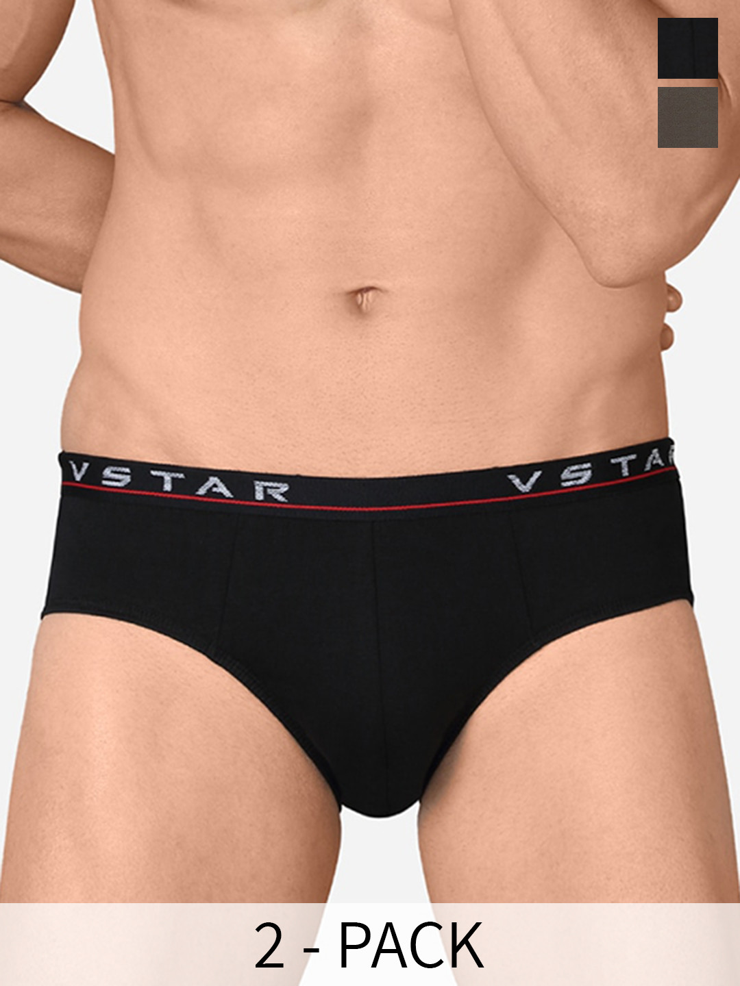 VStar Cotton Basic Briefs ADAMS NEO-2PCS-BLACK