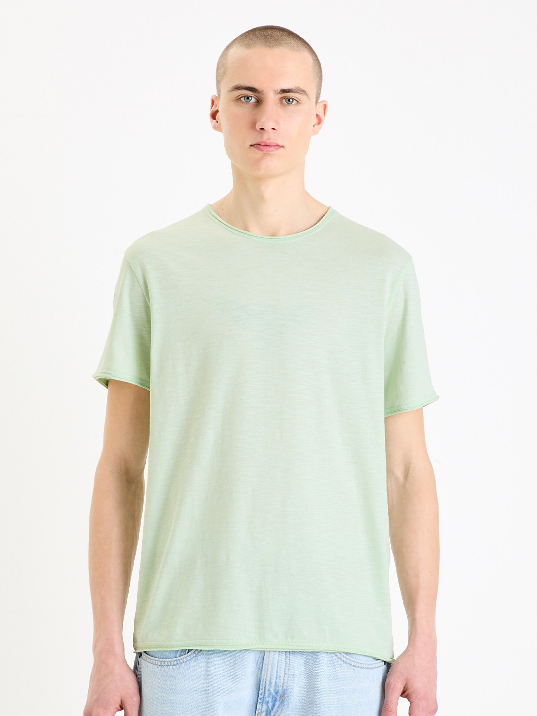 Celio Round Neck Short Sleeves Raw Edge T-shirt
