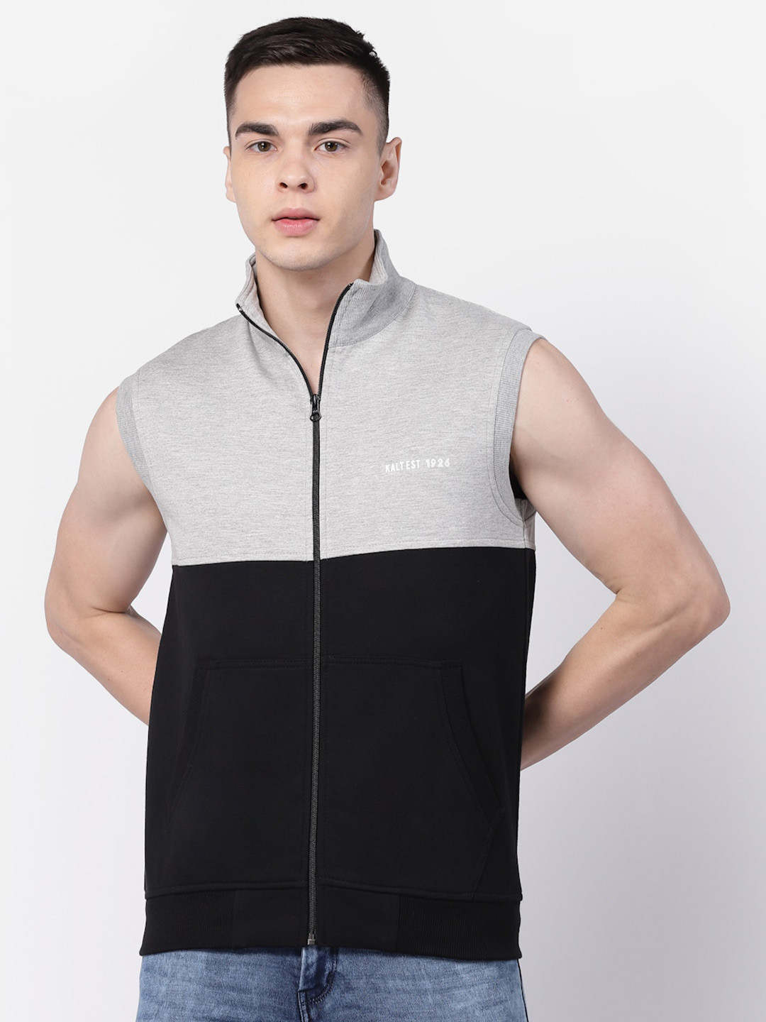 Kalt Colourblocked Kangaroo Pocket Fleece Sweatshirt