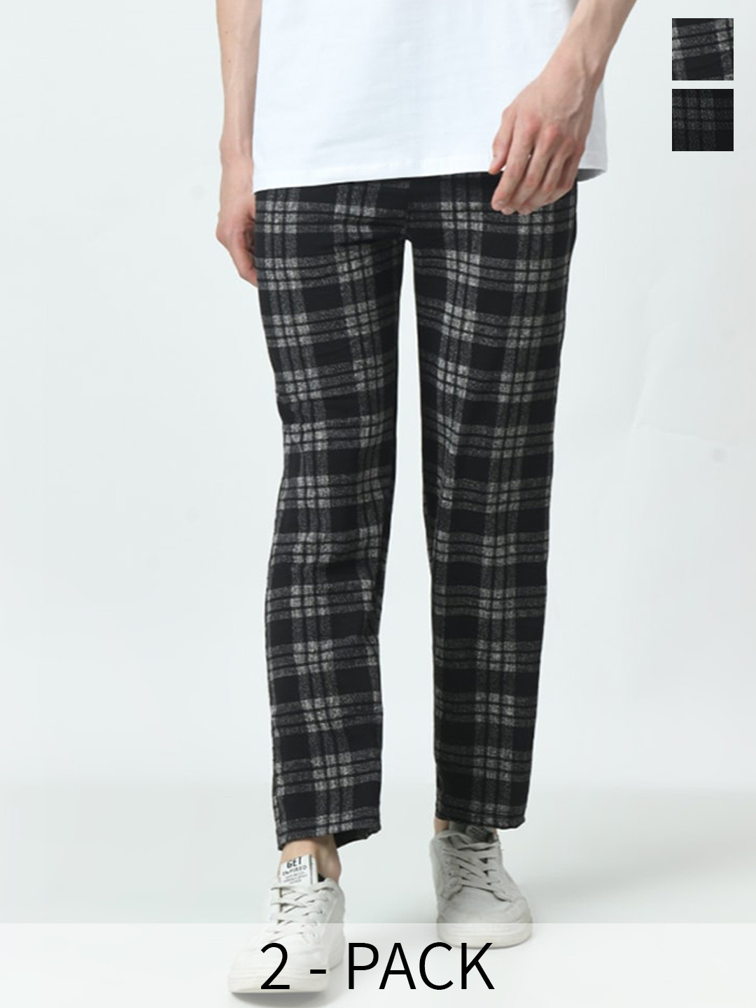 BAESD Men 2Pc Checked Track Pants