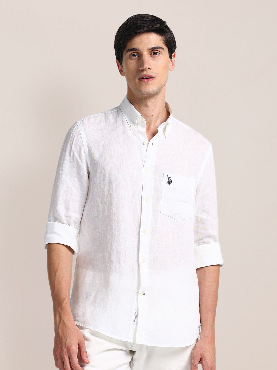 U.S. Polo Assn. Button Down Collar Long Sleeves Tailored Fit Casual Shirt