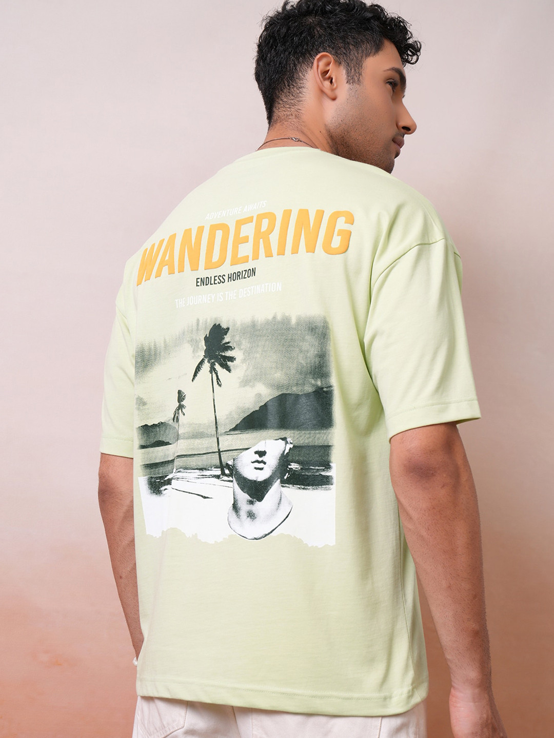 Locomotive Men Premium Round Neck Half Sleeve Over Sized Drop Shoulder T- Shirt