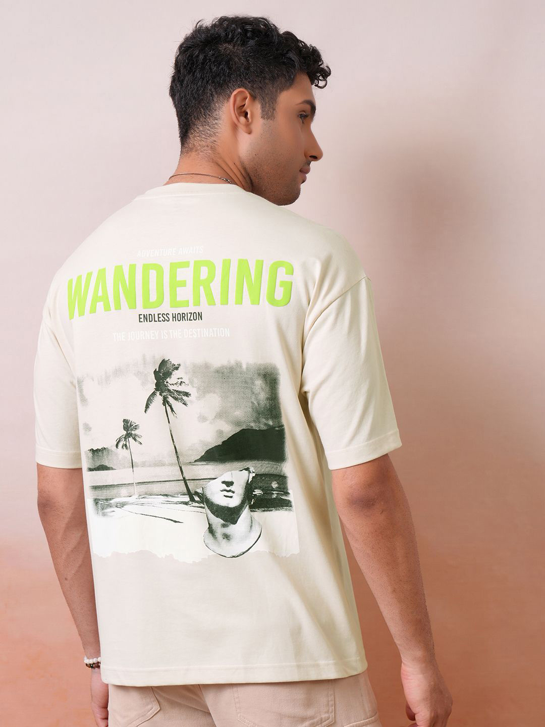 LOCOMOTIVE Men Premium Round Neck Half Sleeve Over Sized Drop Shoulder T- Shirt