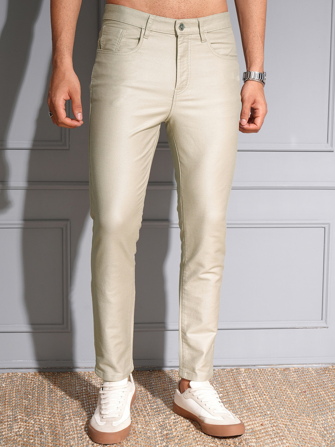 LOCOMOTIVE Men Premium Mid Rise Taperd Ankel Length Trouser