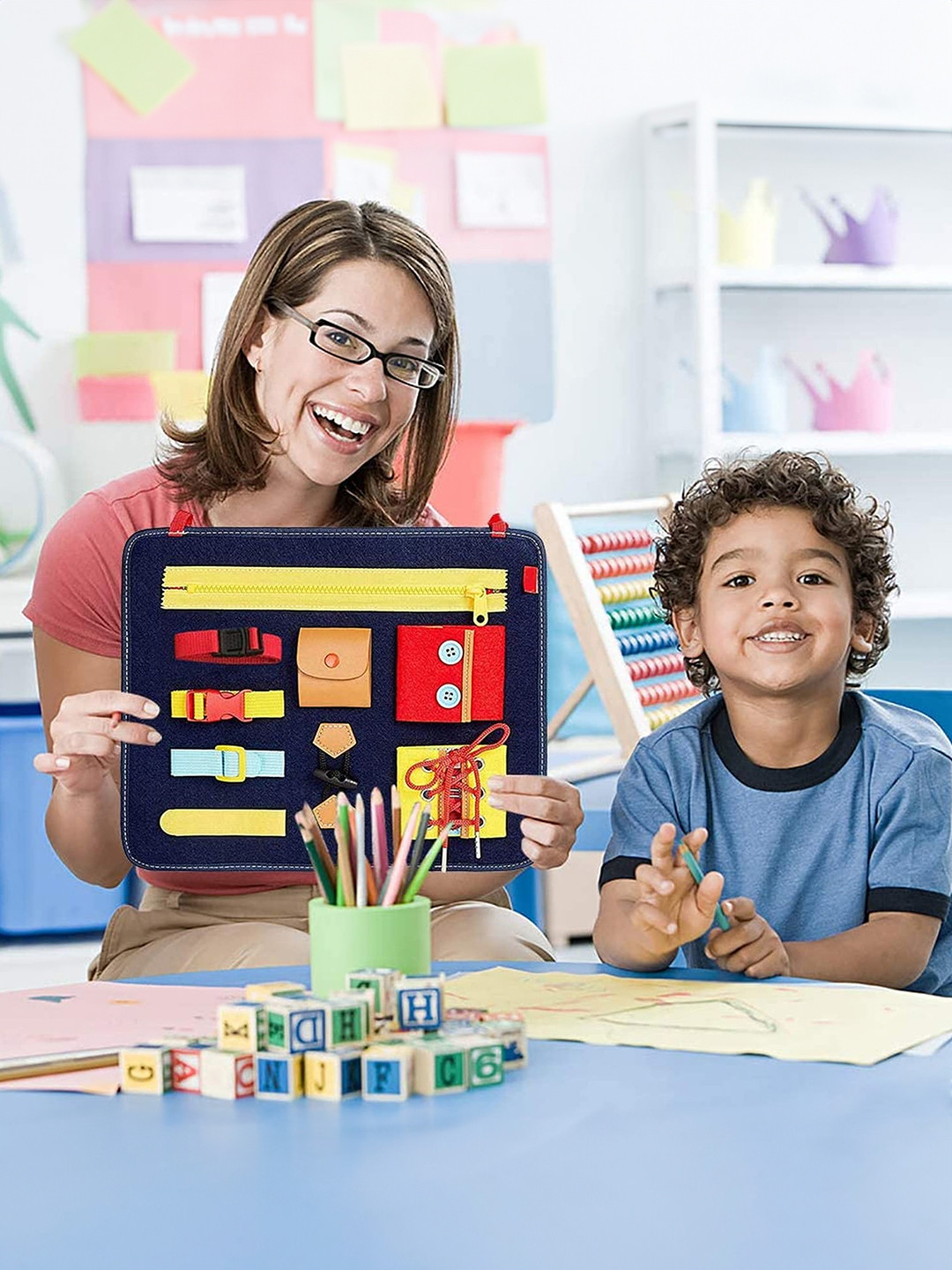 Kidology Unisex Kids Montessori Busy Board Toys