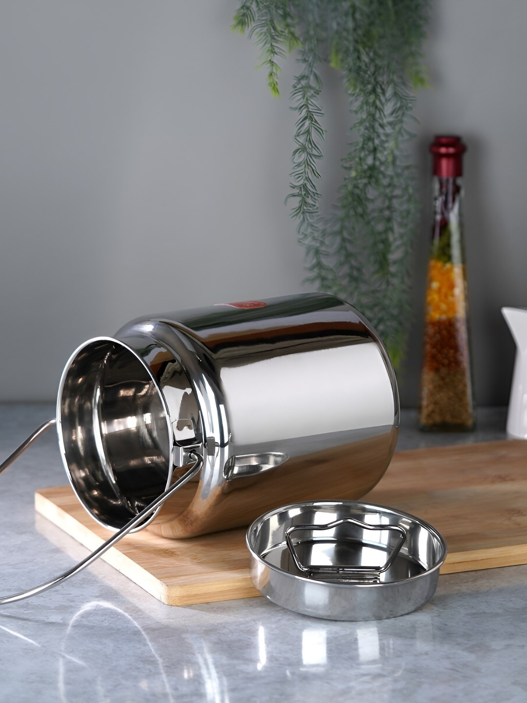 Sumeet Akhand Steel Stainless Steel Dishwasher Safe Flip Top Milk Pitcher-3L