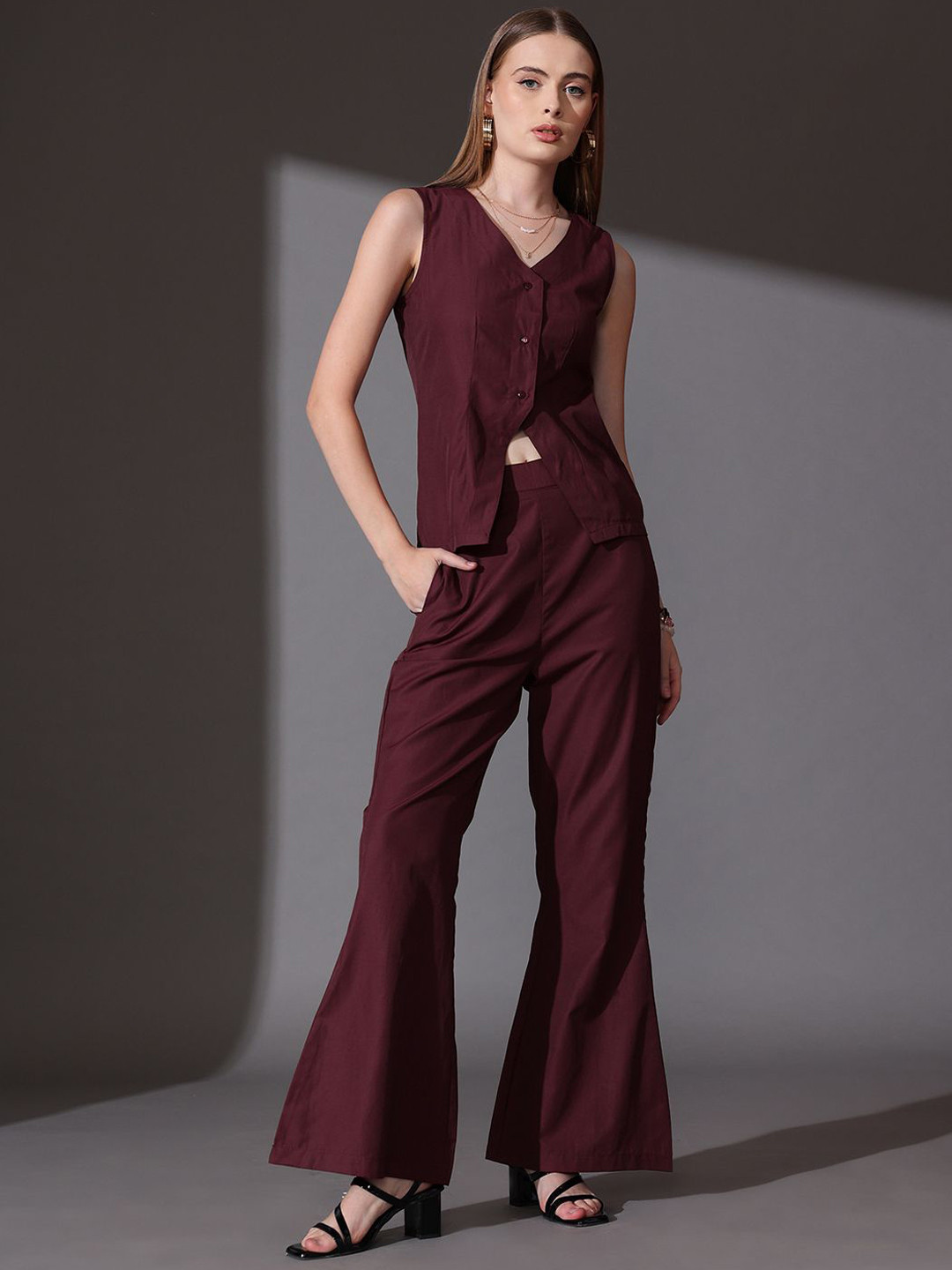 WORK IT by STREET 9 Solid Pure Cotton Top & Trousers Co-Ord Set