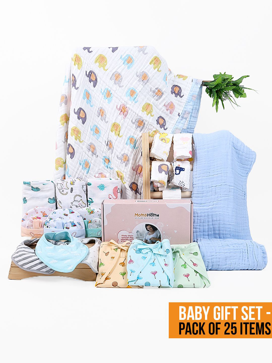 Moms Home Infants 25-Pcs  Organic Cotton Apparel Gift Set