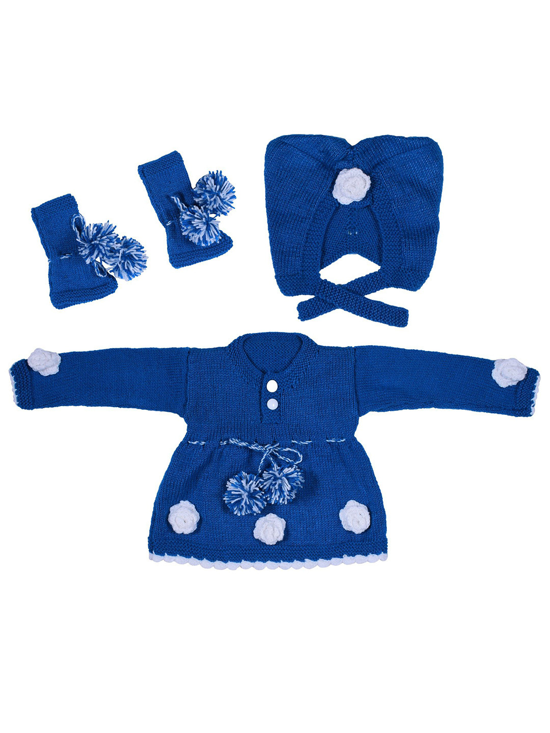 WINDROP SOLUTIONS Girls Self Design Woollen Fit and Flare Dress