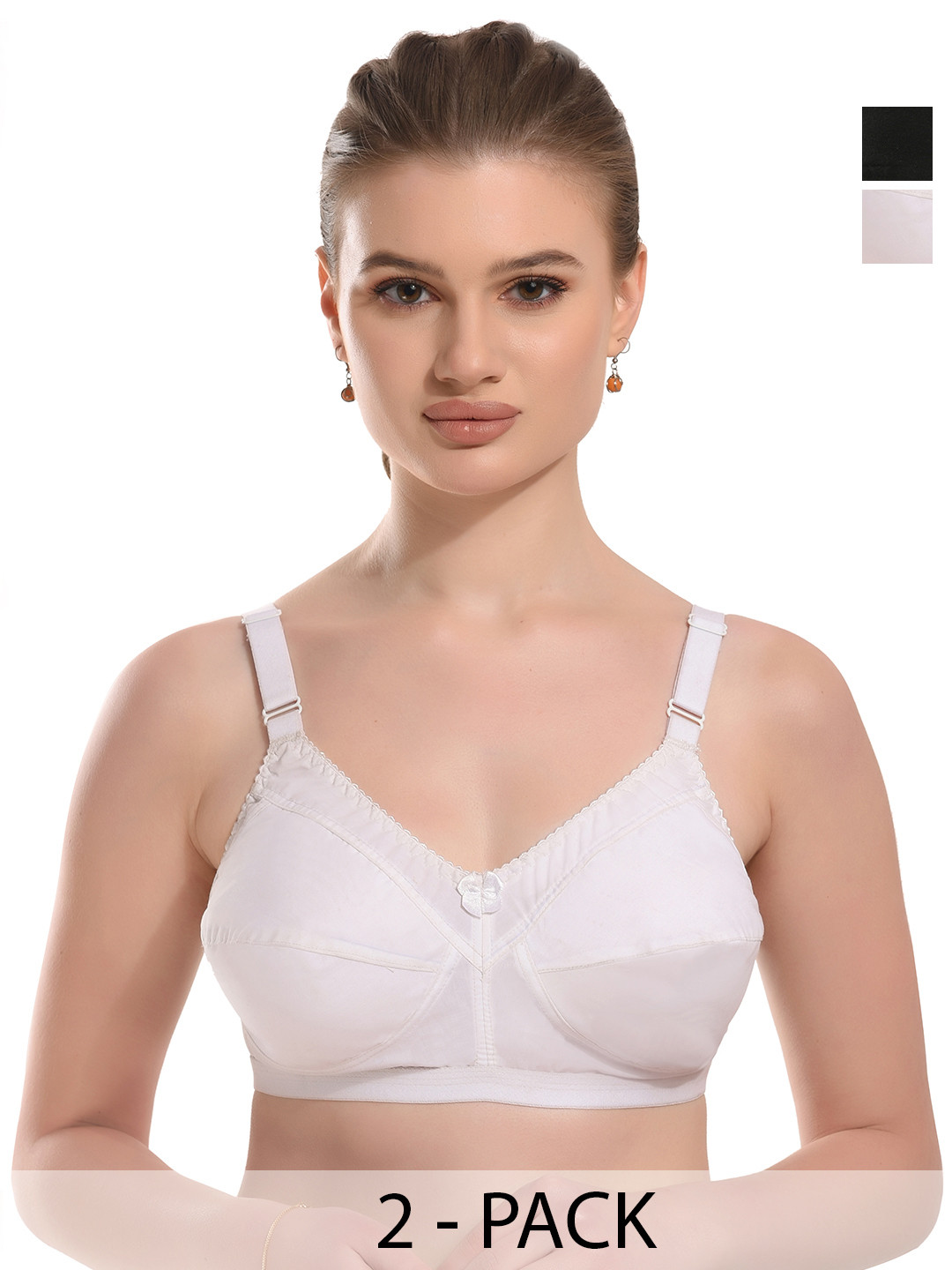 new blue eyes Pack of 2 Women Solid Full Coverage Lightly Padded Bra