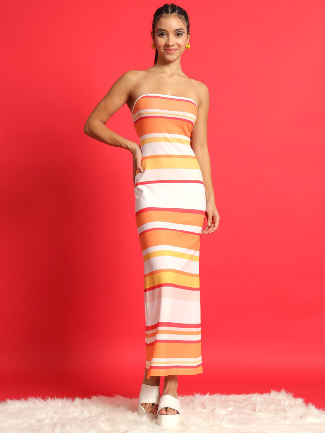 TANDUL Women Striped Maxi Dress