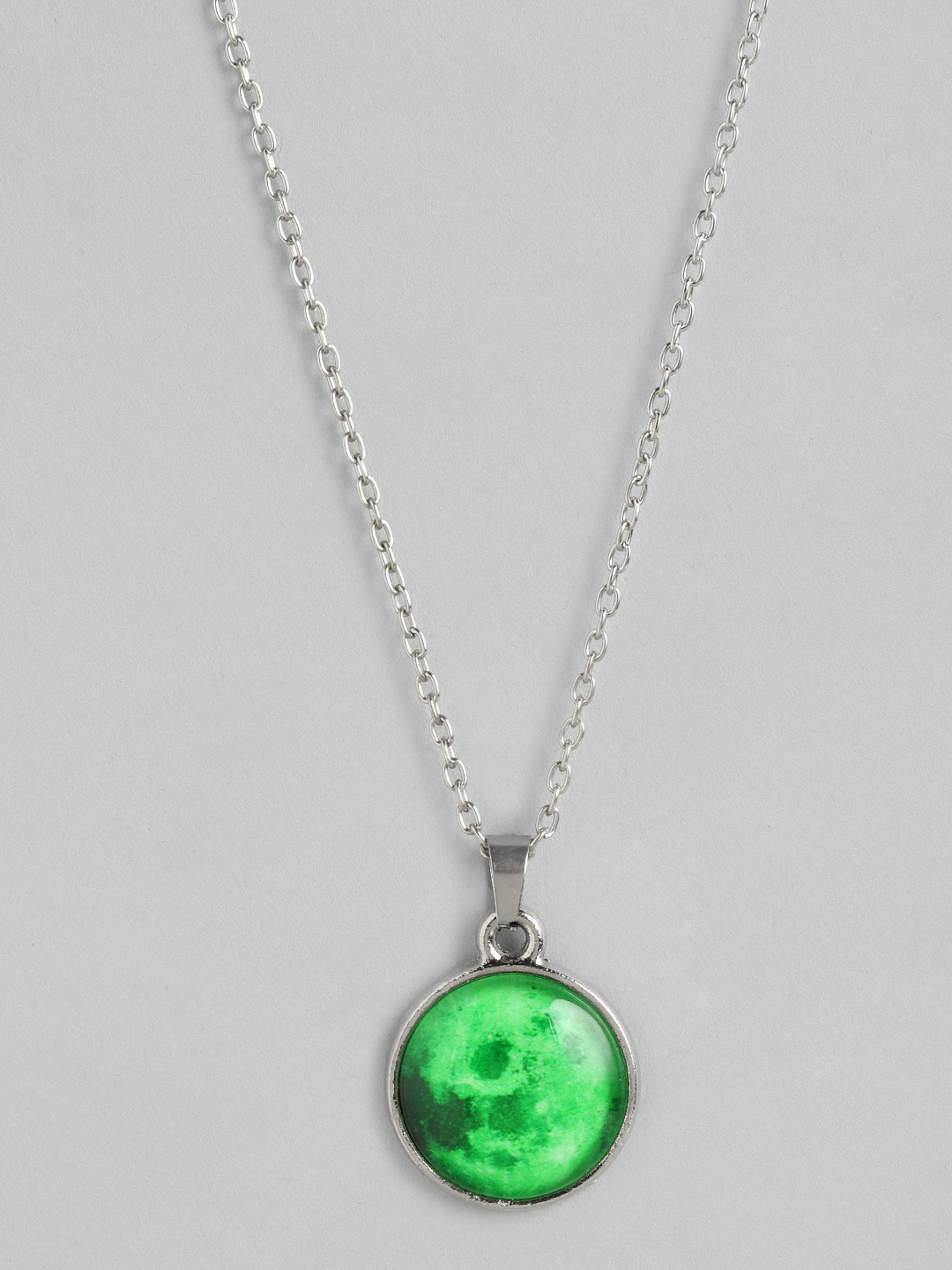 PARIS HAMILTON UNISEX RETRO MOON GLOW IN DARK Pendant With Chain