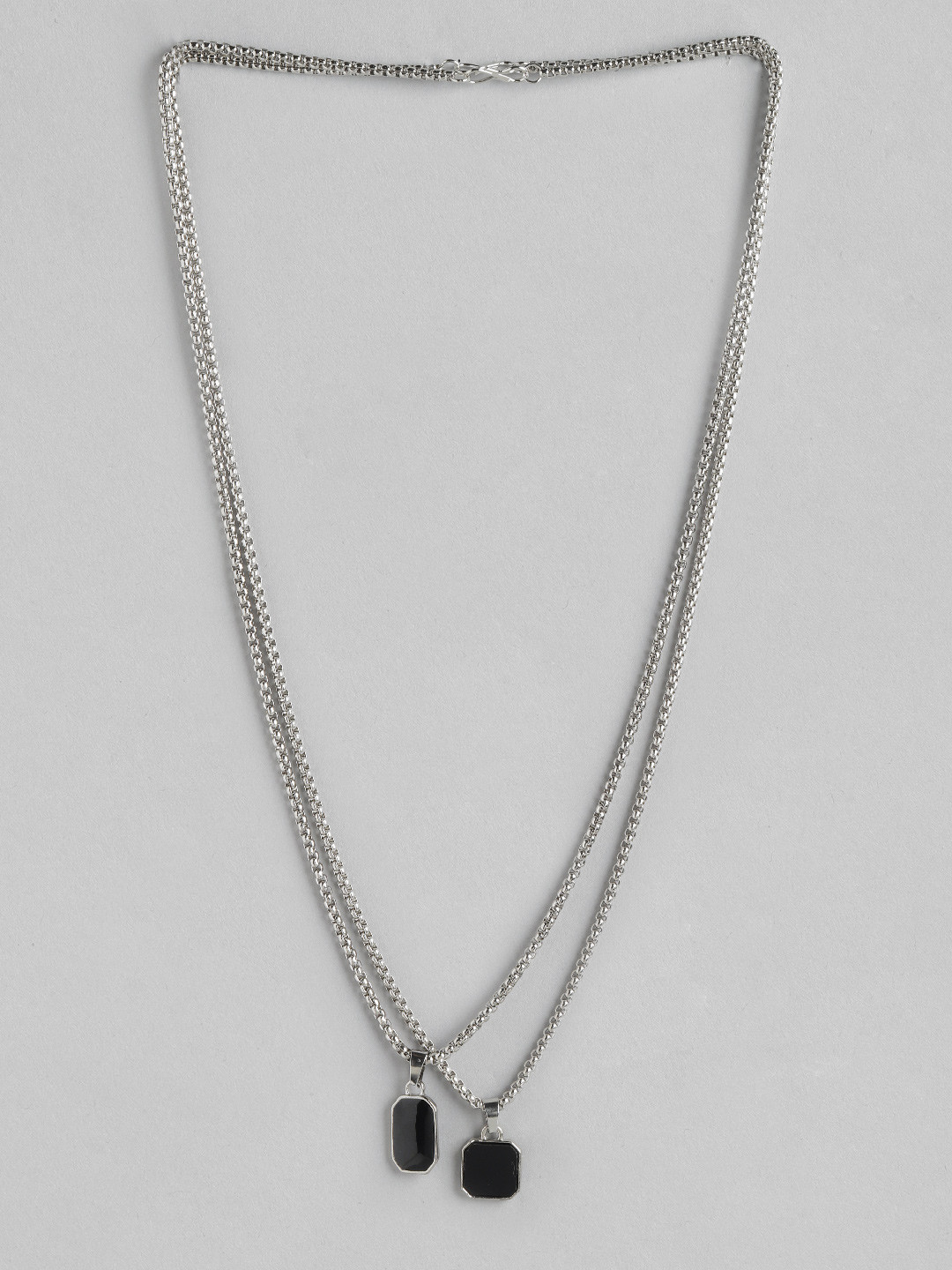 PARIS HAMILTON Set Of 2 Silver Plating Cubic Zirconia Pendant With Chain