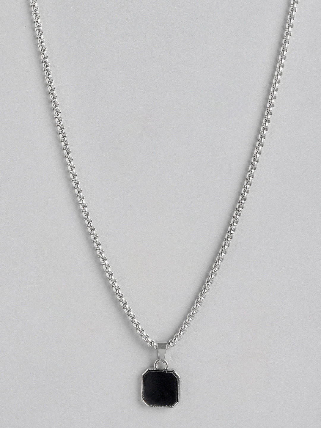 PARIS HAMILTON UNISEX Cubic Zirconia Square Pendant With Chain