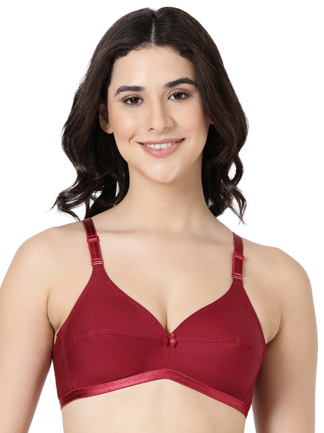 BLOSSOM Women's Medium Coverage Non Wired Non Padded Woven Cotton Everyday Bra-Jasmine
