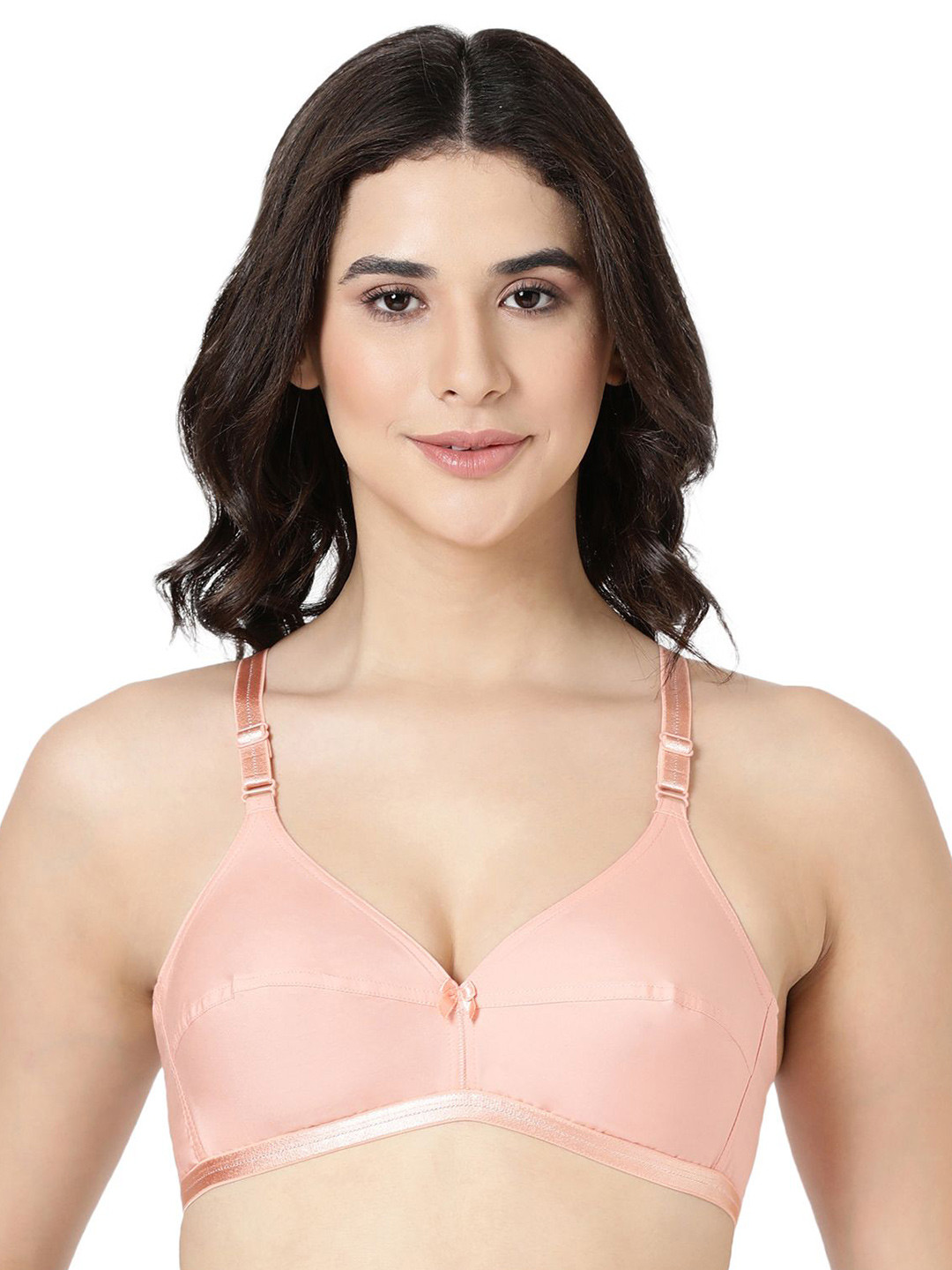 BLOSSOM Women's Medium Coverage Non Wired Non Padded Woven Cotton Everyday Bra-Jasmine