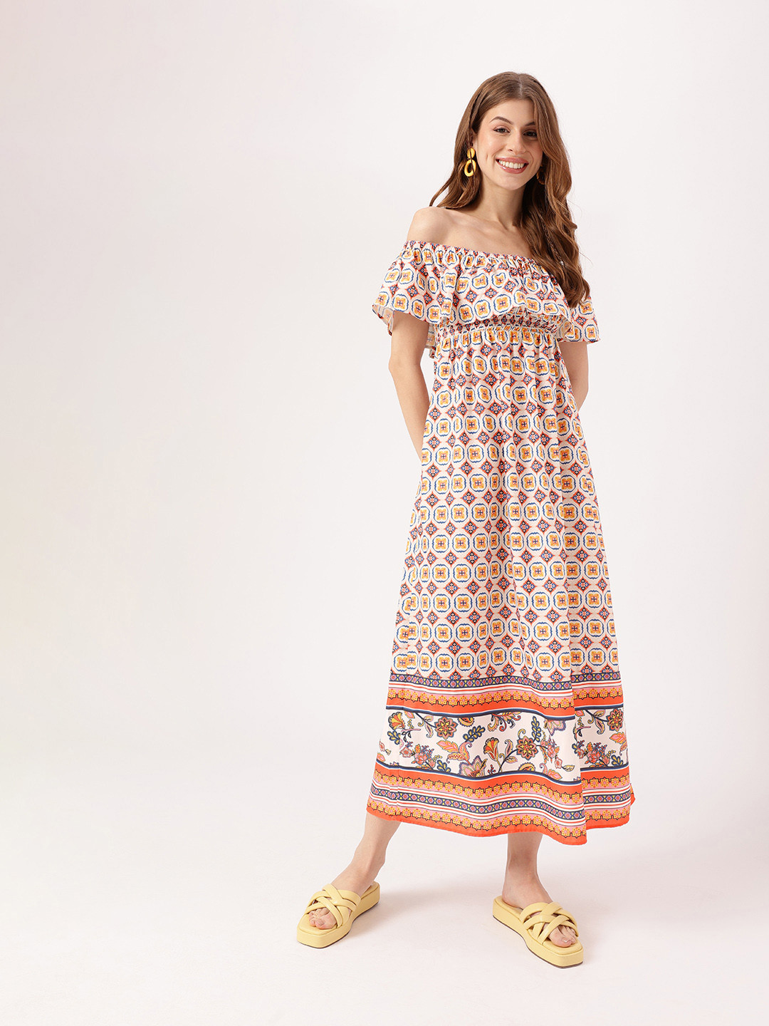 DressBerry Boho Off-Shoulder Maxi Dress