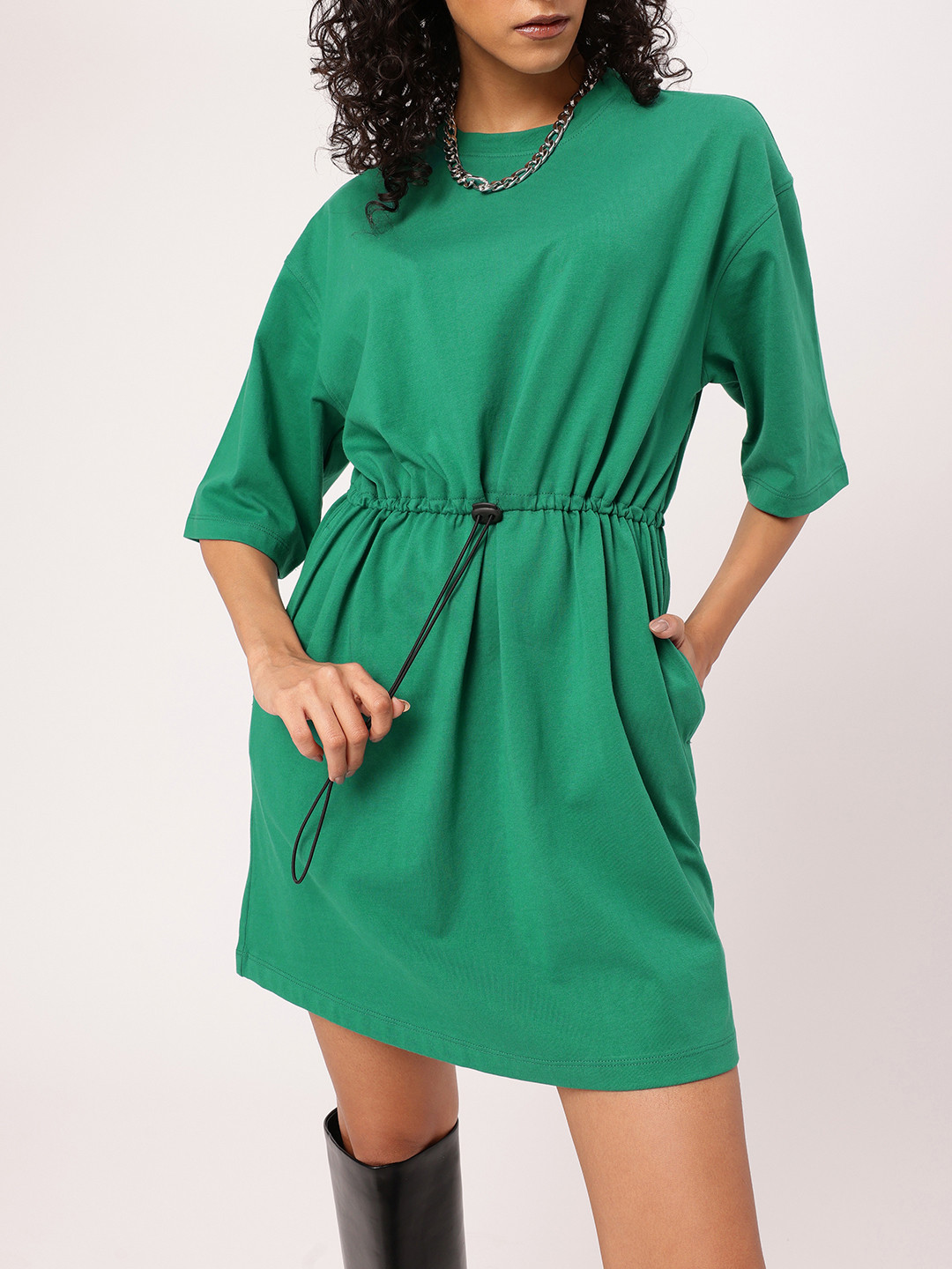 DressBerry Mini T-shirt Dress With Waist Toggle
