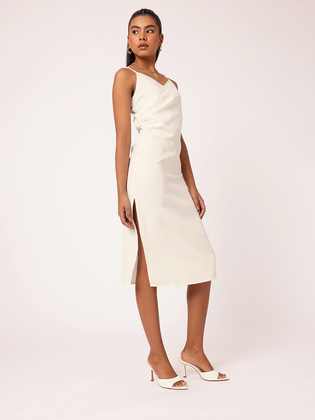 DressBerry High Slit Shoulder Straps Sheath Dress