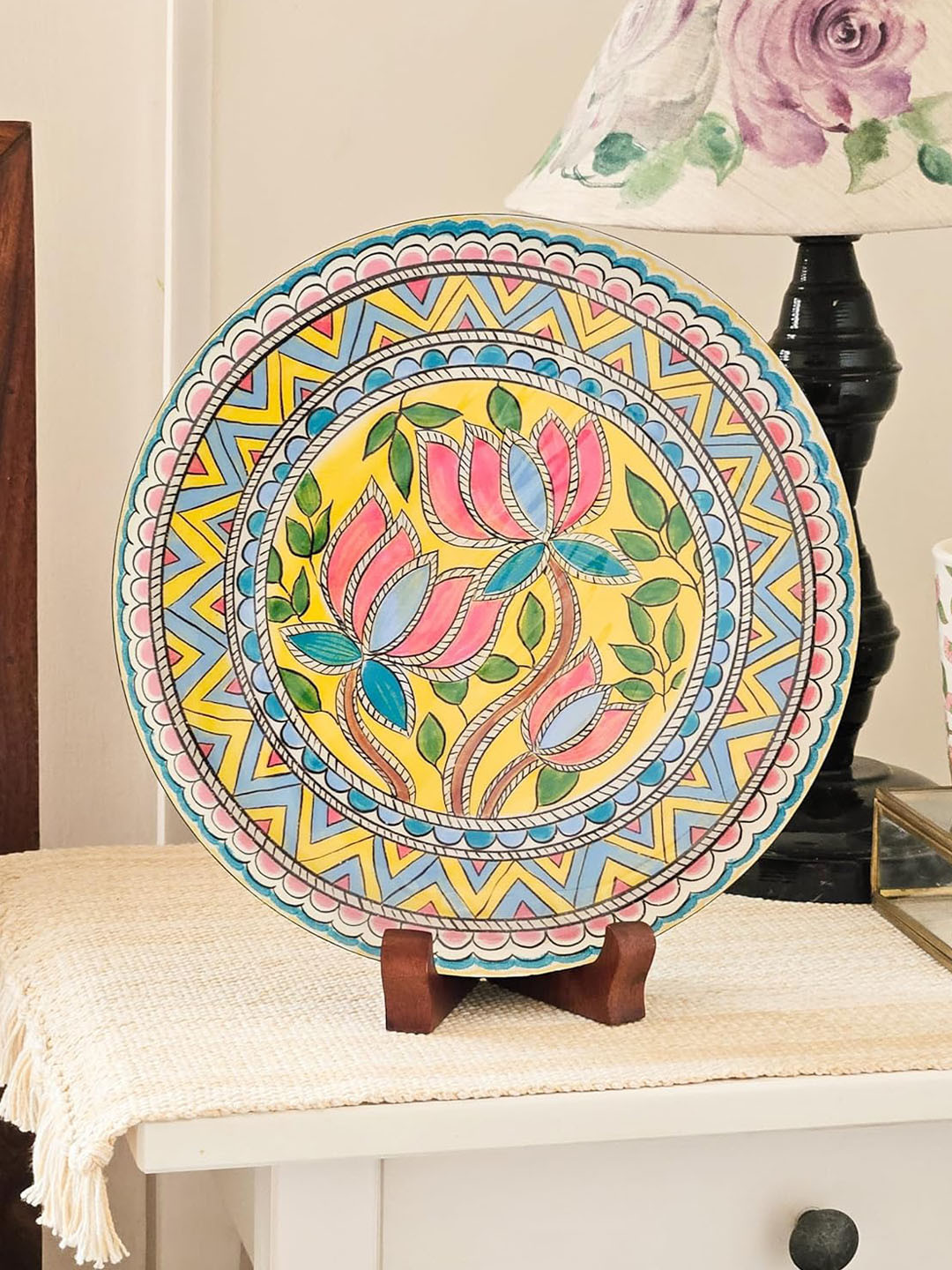 RITUALISTIC Lotus Single Wall Plate 10 Inch With Stand  Aesthetic Room Decor Home Decor